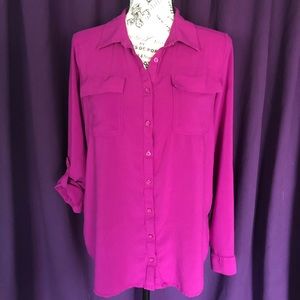 Pink button up blouse